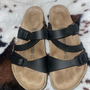 Birkenstock Black Leather Sandals